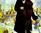 鲍里斯 克斯托依列夫 : Portrait of Fyodor Chaliapin